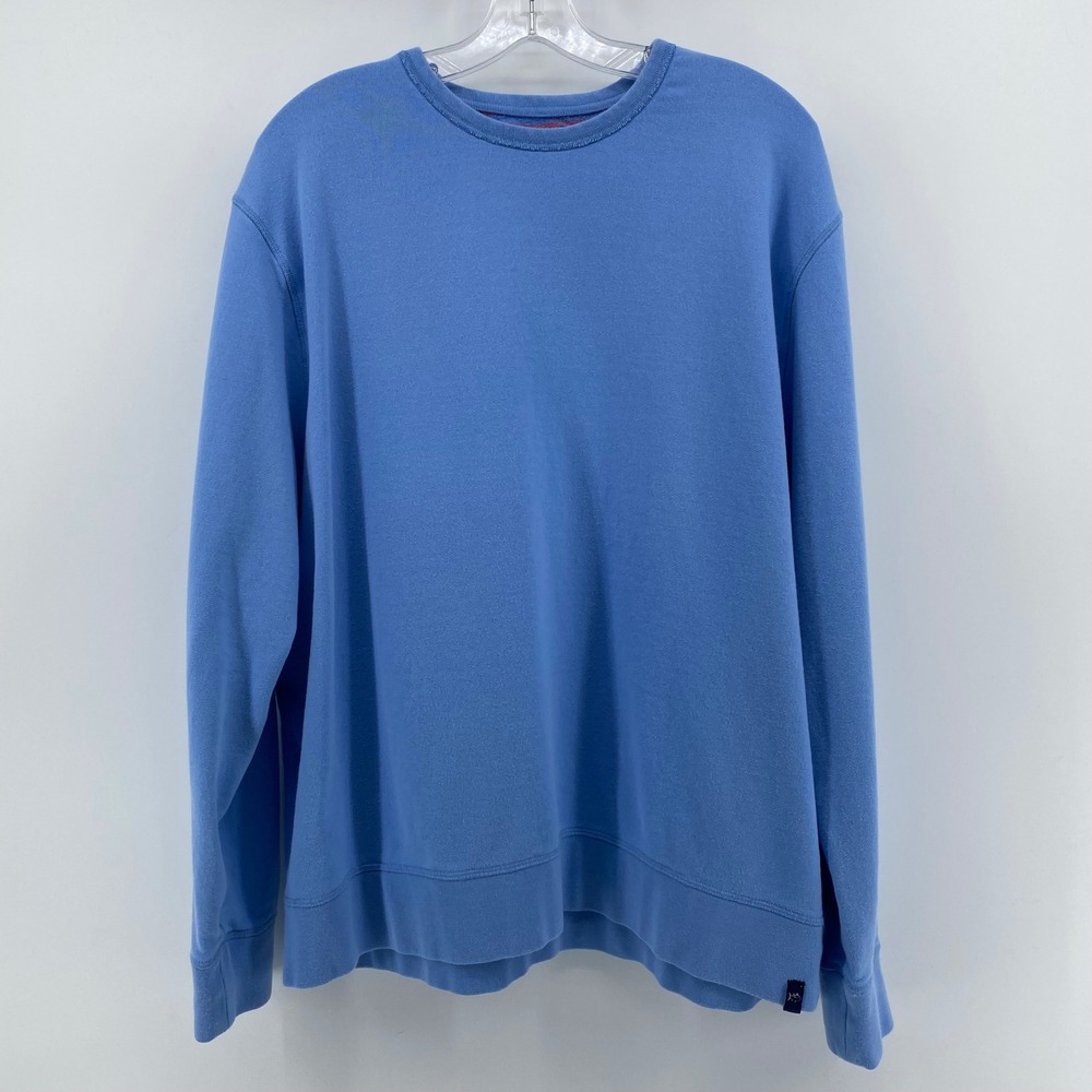 Southern Tide Mens XL Blue Crewneck Sweatshirt Striped Interior Pullover